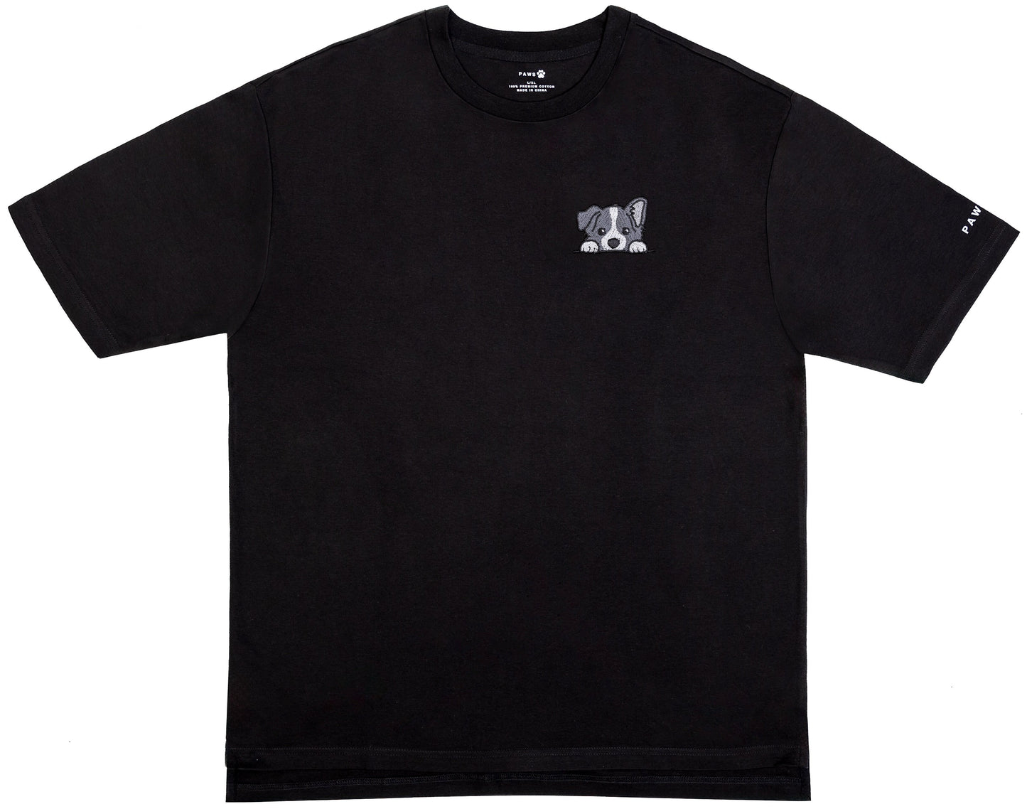 Border Collie Oversized Black Shirt (Unisex)